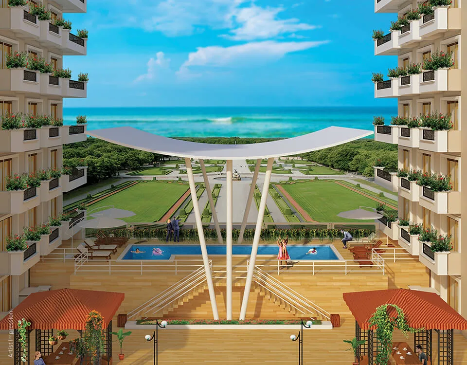 Beach view from Swimming pool of Evos Sea Roses